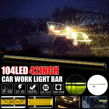 42inch LED Light Bar Offroad Yellow 390W LED Work Light for Truck Jeepp SUV UAZ 4x4 Tractor ATV 12V 24V LED Svjetlo za Maglu