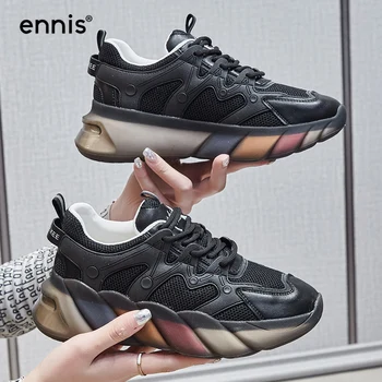 ENNIS Brand Woman Sneaker Rainbow Platform Sports Cipele Proljeće 2021 Mesh Breathable Running Shoes Black White Casual Cipele Y116