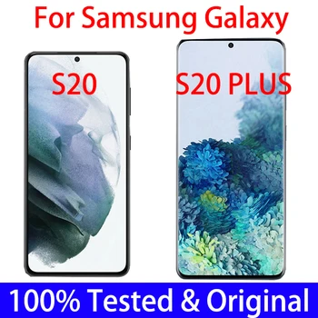 Originalni Super AMOLED Za Samsung Galaxy S20 G980F G980 S20 Plus G985F LCD zaslon Osjetljiv na Dodir Digitalizator Popravka Dio Okvira