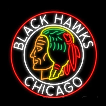 Chicago Black Hawks Neonski Znak Na Red Ručni Rad, Prava Staklena Cijev Pivo Bar KTV Store Party Estetski Soba Dekor Display 24