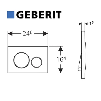 Tehnologiji ploča Geberit Sigma20 za dvojno: bijela, mat kromirani 115.882.KL.1