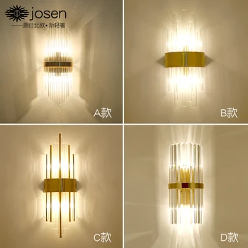 Moderni kristalnu zidne lampe zlato bra svjetla AC110V 220V moda luksuzni sjaj dnevni boravak spavaća soba svjetiljke