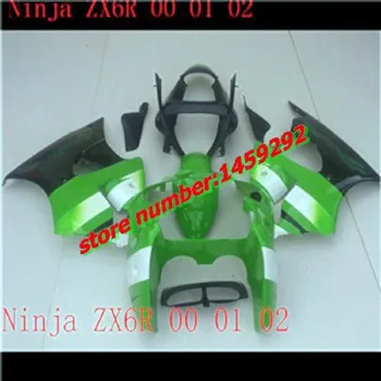 Individualne Injekcije izglađivanje setovi za KAWASAKI Ninja 2000-2002 ZX6R sport motocikl oplata kit ZX 6R 00 01 02 zelena crna