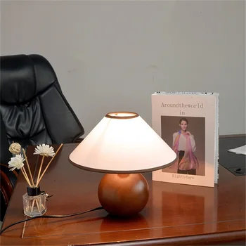 DLMH Kratka Moderna Грибная Lampe za Nordic Wood Desk Lighting LED za Uređenje Spavaće sobe