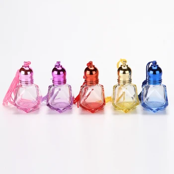 Z41-6ML Small Color Diamond Perfume Glass Bottle Roll On Glass Perfume Essential Oil Bottle 100PCS/LOT