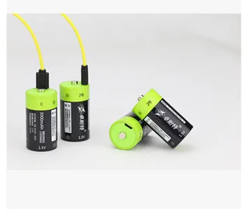 ZNTER 6pcs 1.5 U Litij-polimer 3000 mah C Veličina Punjiva Baterija i USB C Tip Litij-ionska Moćna Baterija + USB Kabel Za Punjenje
