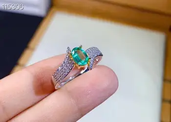 KJJEAXCMY fine jewelry 925 sterling srebra optočena prirodni smaragd novi prsten fin ring djevojke podrška testa