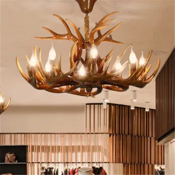 Moderna Kreativni Modni Led Luster Nordic Buck Deer Horn Antler Industrial Hanging Lamp for Living Room Hotel Bar Parlor