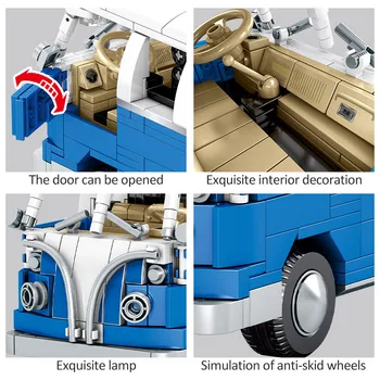 SEMBO City Classic Pull Back Bus Car Model Building Blocks Mechanic Truck Vozilo Bricks DIY Toys For Children